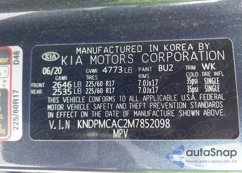 2021 Kia Sportage Lx from USA, damaged, VIN KNDPMCAC2M7852098